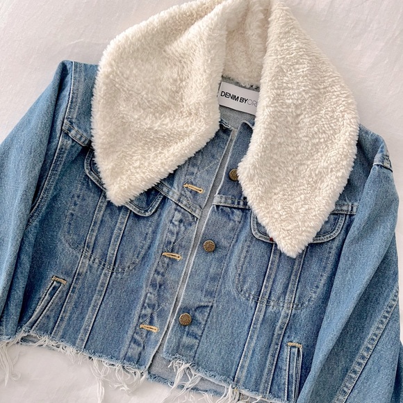 Cropped Vintage Denim Jacket by Denim BY ORLEE - Picture 2 of 2